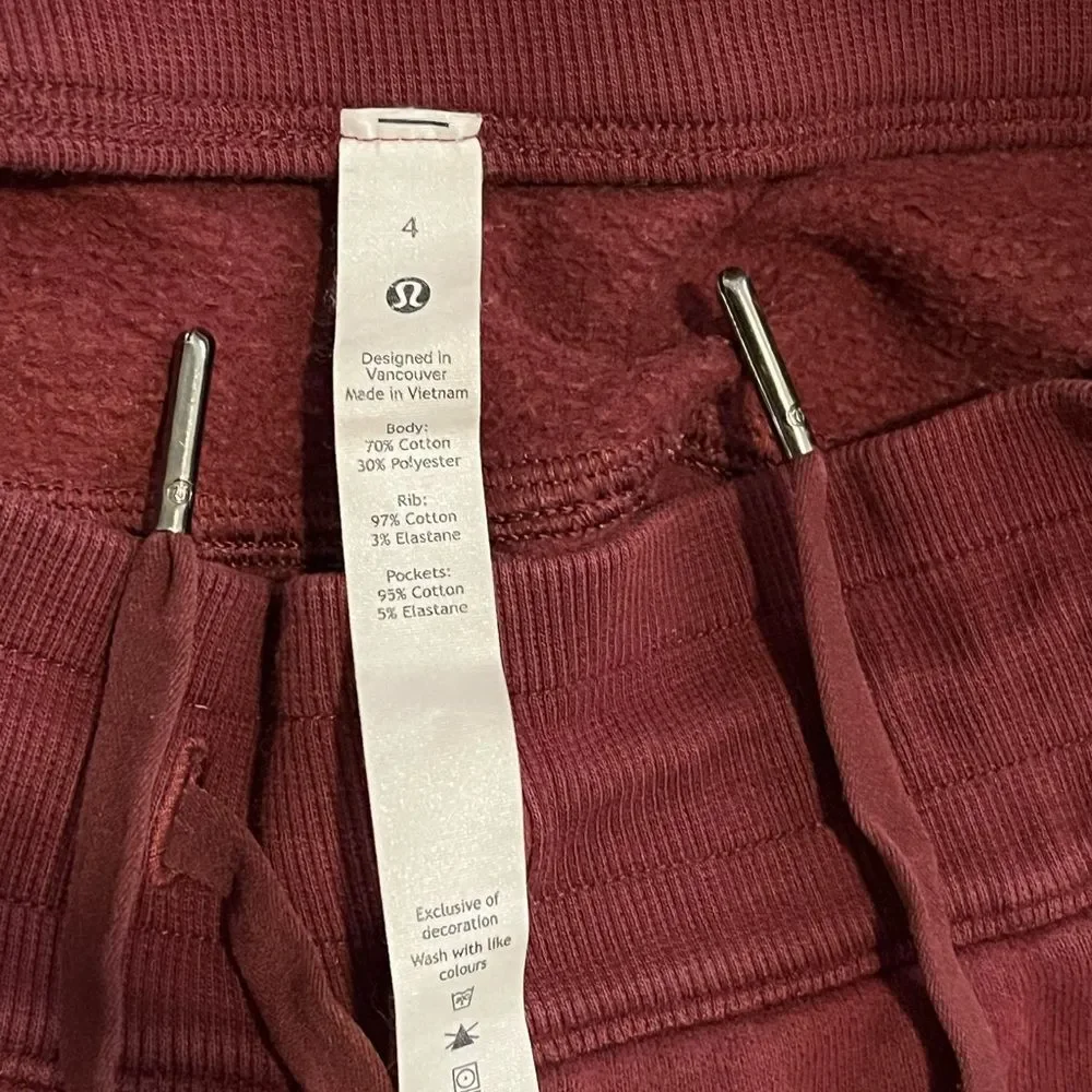 Lululemon Scuba High-Rise Sweats Cotton Blend Activewear Loungewear Women's 4